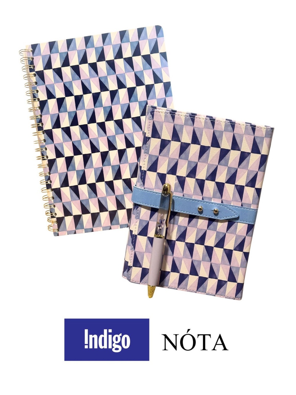 nota Purple Check Pattern Matching Notebooks & Pen Set